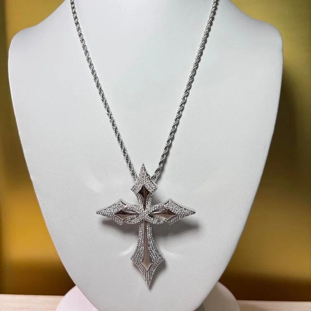 Silver Cross Necklace With 20 Inch 09 F 9